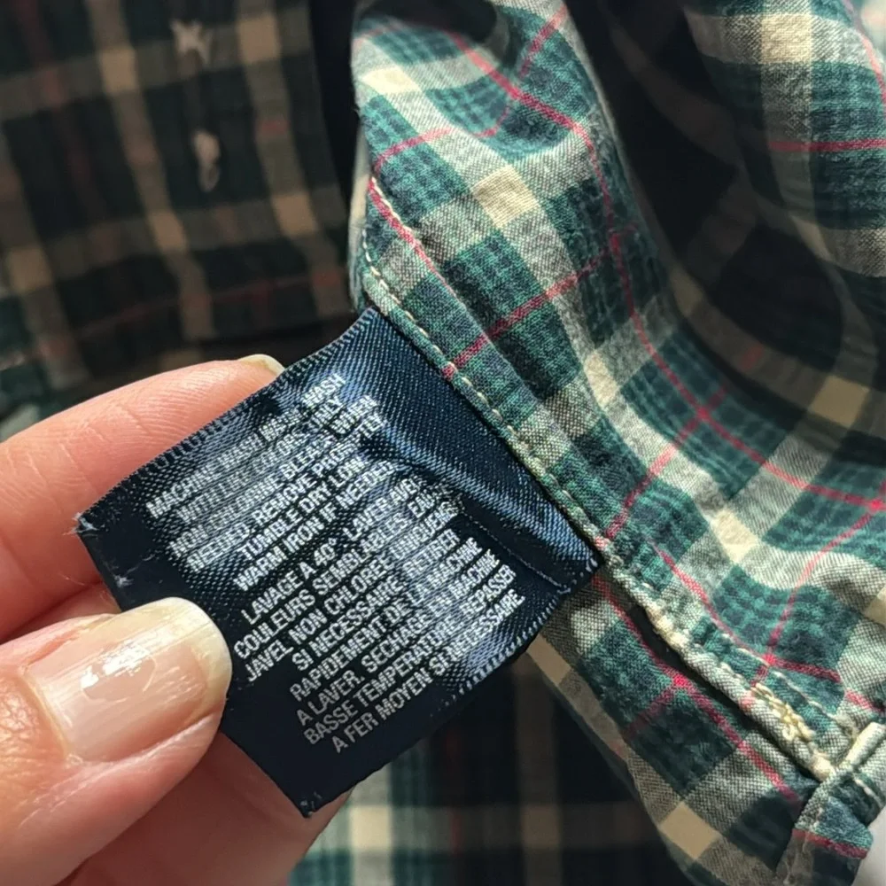 Ralph Lauren Navy and Cream Plaid Shirt
